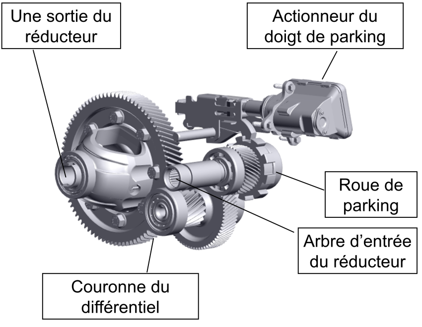 Cascade de pignons dans un réducteur